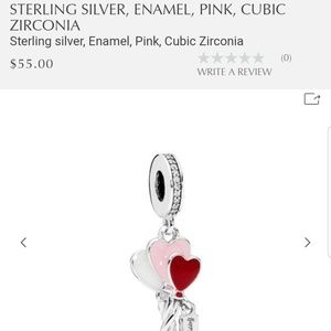 Pandora Sterling silver, Enamel, Pink, CZ charm